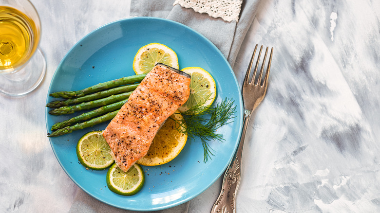 baked salmon dish 