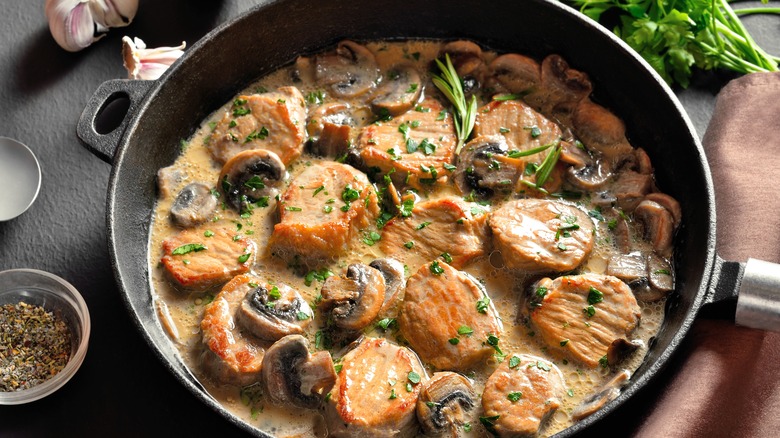 Pork with cream of mushroom soup