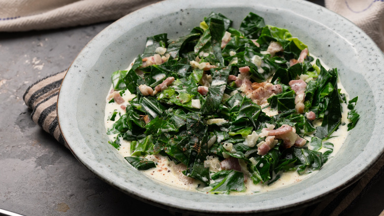 creamed collard greens with bacon