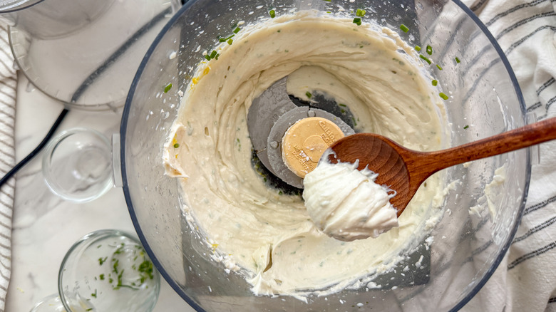 wooden spoon with dip