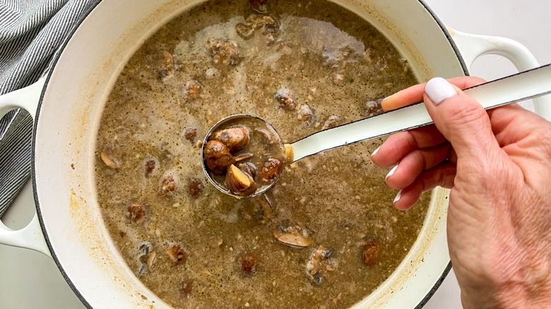 ladle full of soup