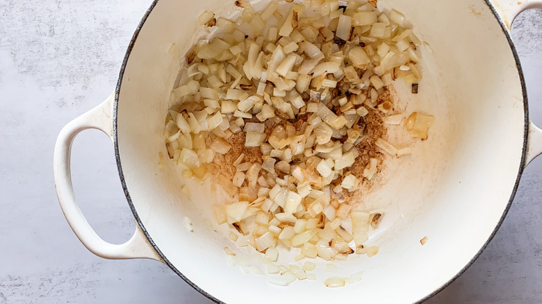 onions in a pot 