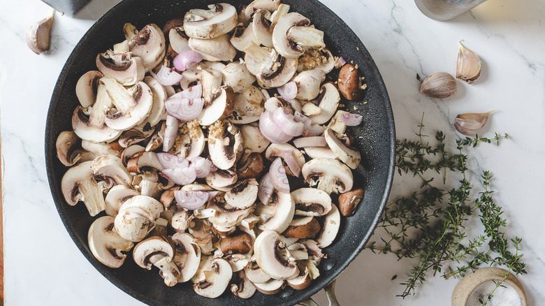 Mushrooms in pan