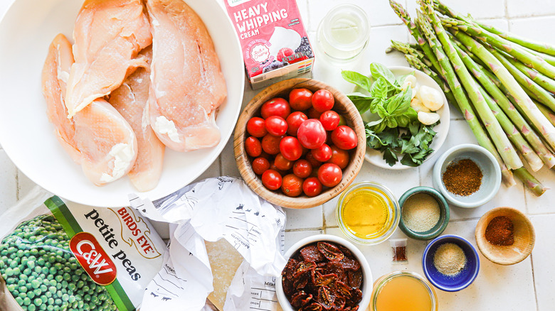 Ingredients for creamy crockpot chicken