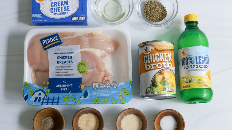 ingredients for creamy lemon chicken