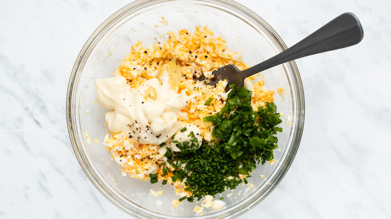 egg salad in a bowl 