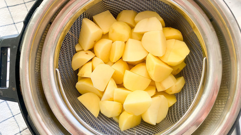 chopped potatoes in instant pot