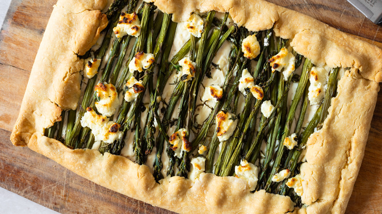 asparagus galette on board