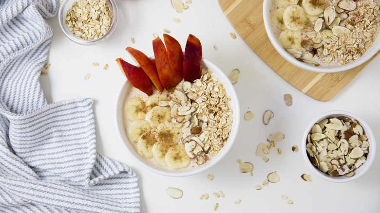 smoothie bowls served on table