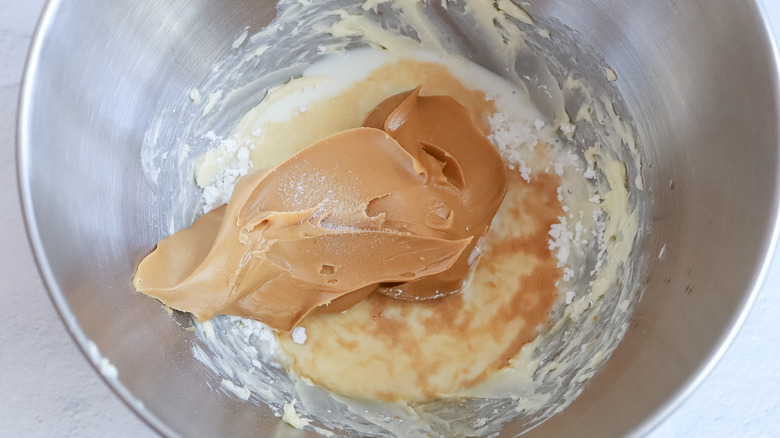 peanut butter added stand mixer