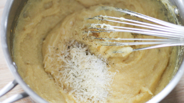 cooked polenta with parmesan