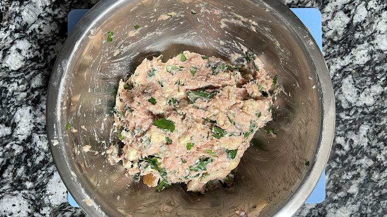 ground turkey mixture in bowl