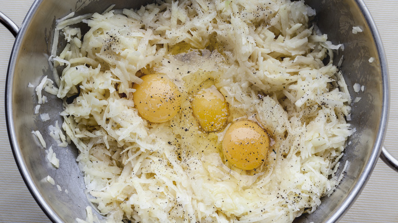 shredded potato mixture for latkes