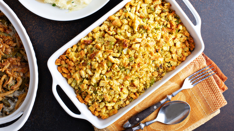 Thanksgiving stuffing tray