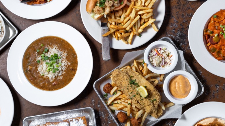 table of Creole dishes