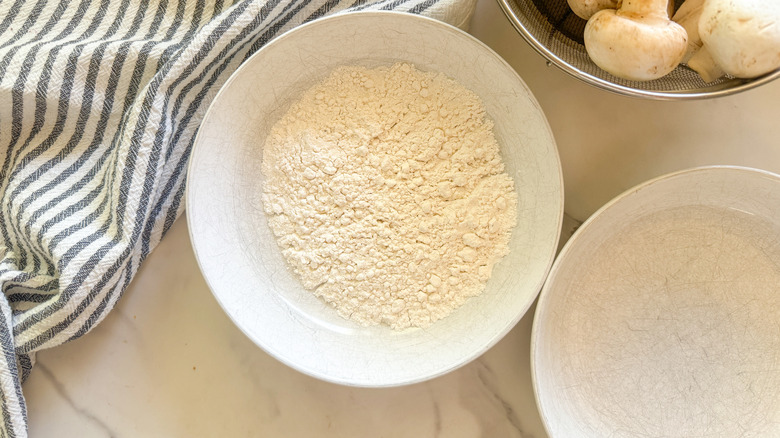 flour in shallow bowl