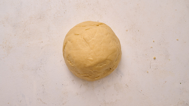 dough ball on table