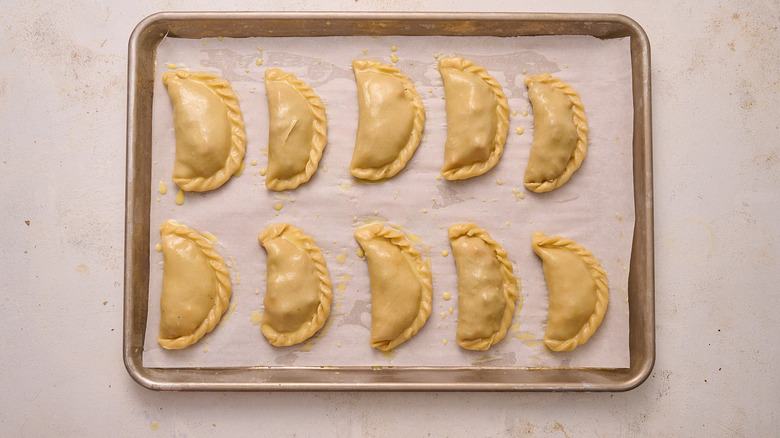 empanadas brushed with egg wash