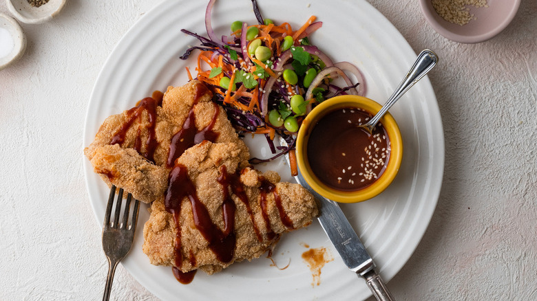 chicken katsu on plate