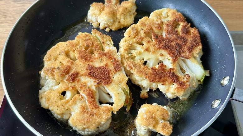 pan frying cauliflower steaks