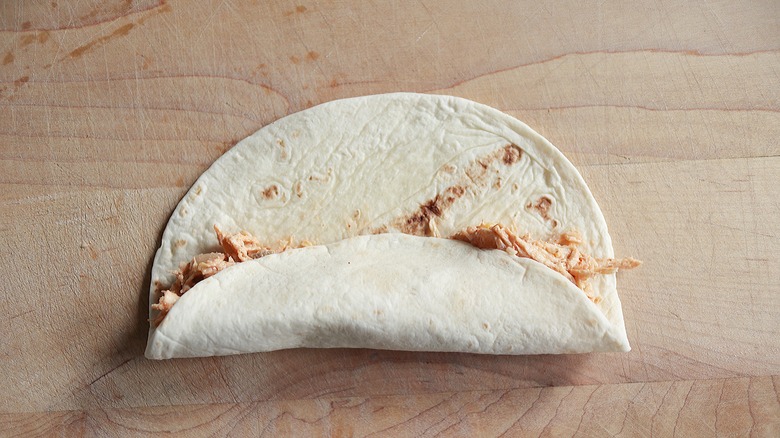 rolled flour tortilla with filling