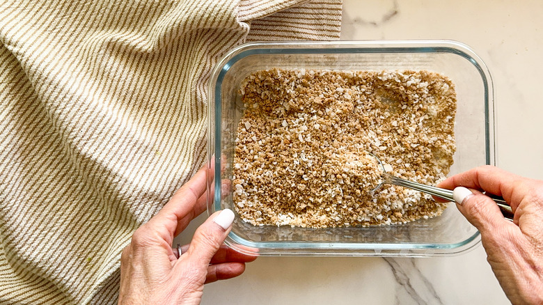 hand stirring dry mixture