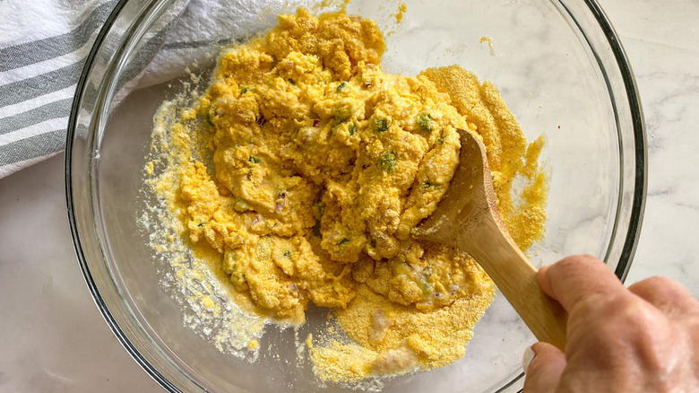 cornmeal mixture in bowl