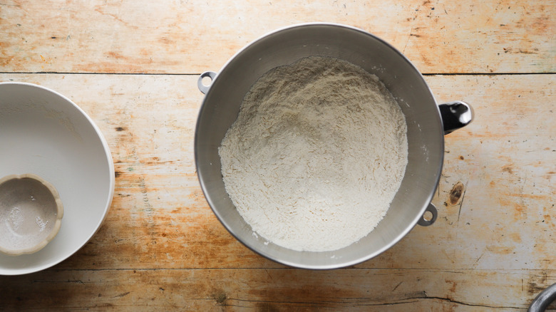 Bowl of mixed dry ingredients