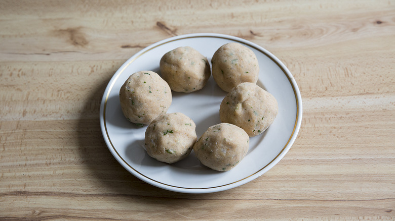 mashed potato balls on plate