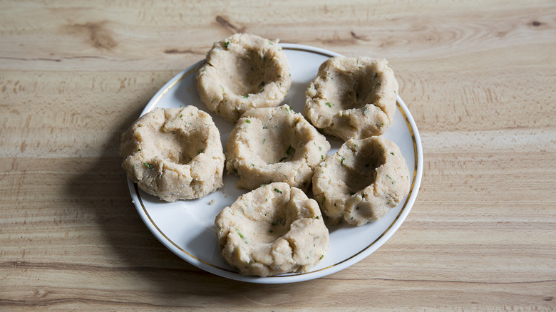 potato balls with hollowed centers