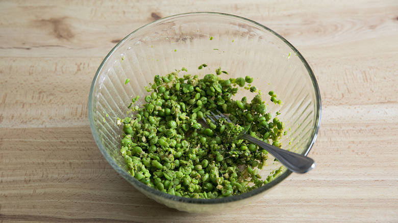 spiced pea mixture in bowl