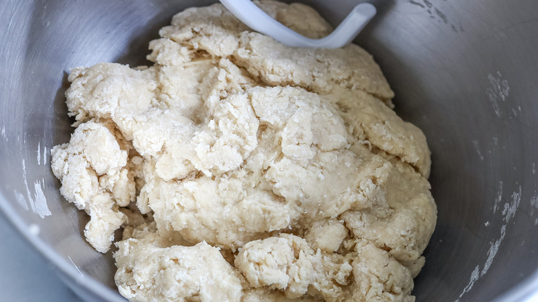 dough in metal bowl