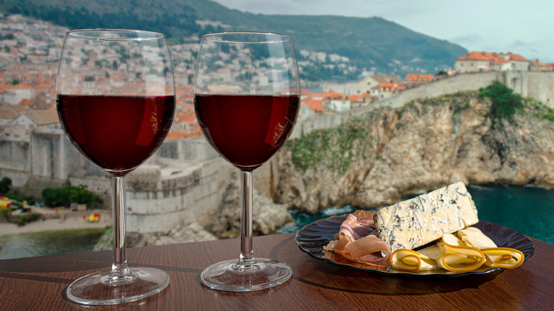 Red wine glasses in Dubrovnik