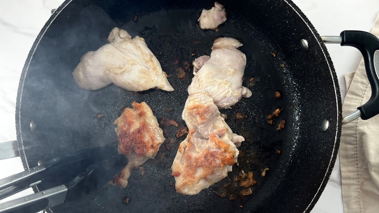 searing second side chicken thighs 