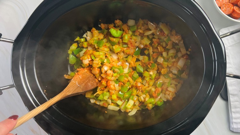 sauteed vegetables in crockpot