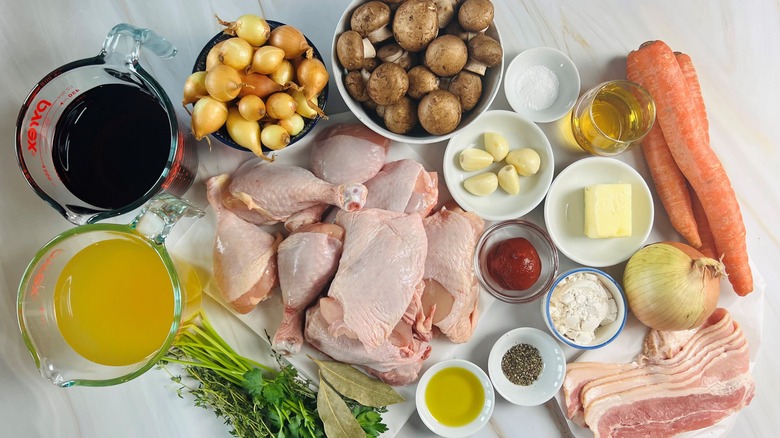 ingredients for coq au vin