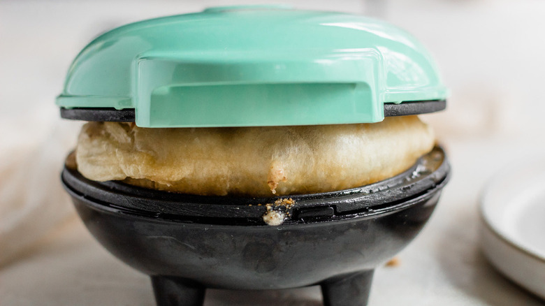 dough in waffle maker