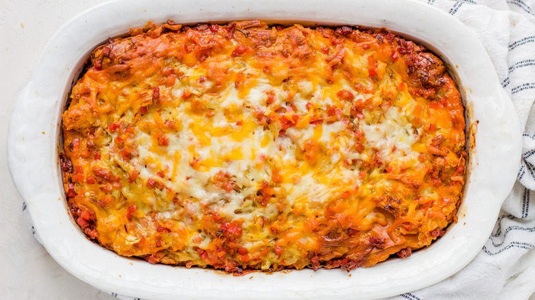 baked breakfast casserole in pan