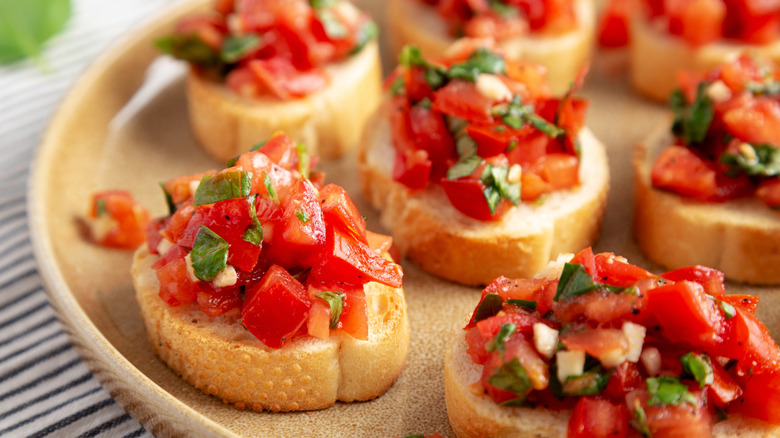 bruschetta on crostinis
