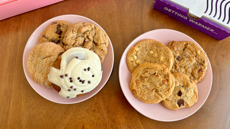 two plates of cookies