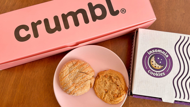 peanut butter cookies with cookie boxes