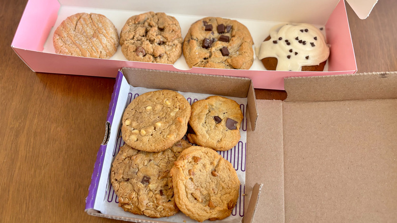 assorted cookies in boxes