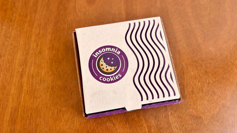 square Insomnia Cookies box