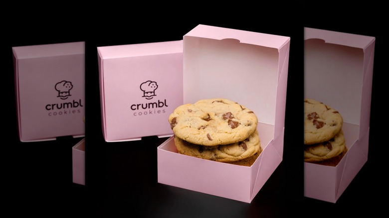 close up of Crumbl cookies