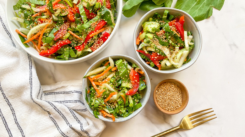 bowls of salad