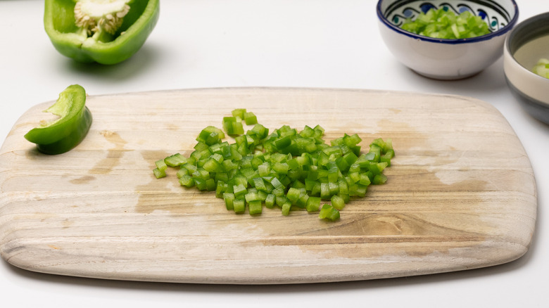 diced green bell pepper