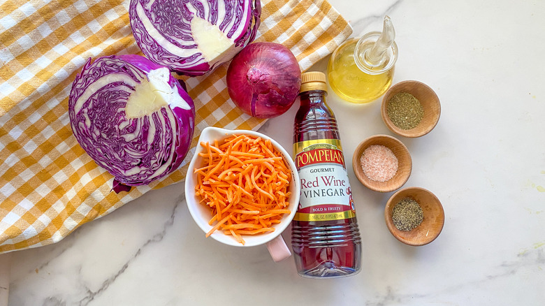 ingredients for purple cabbage salad