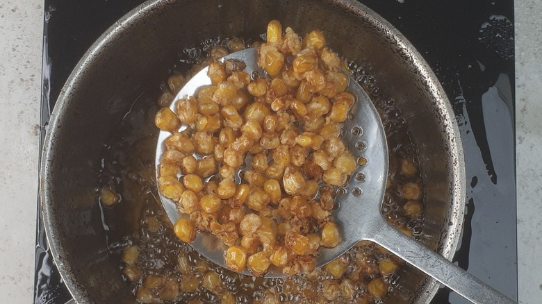 fried corn in skimmer