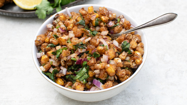 crunchy tangy masala corn bowl