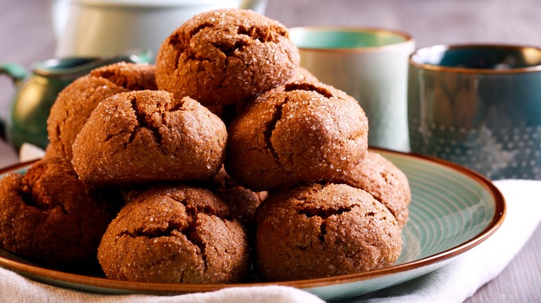 A plate of molasses cookies